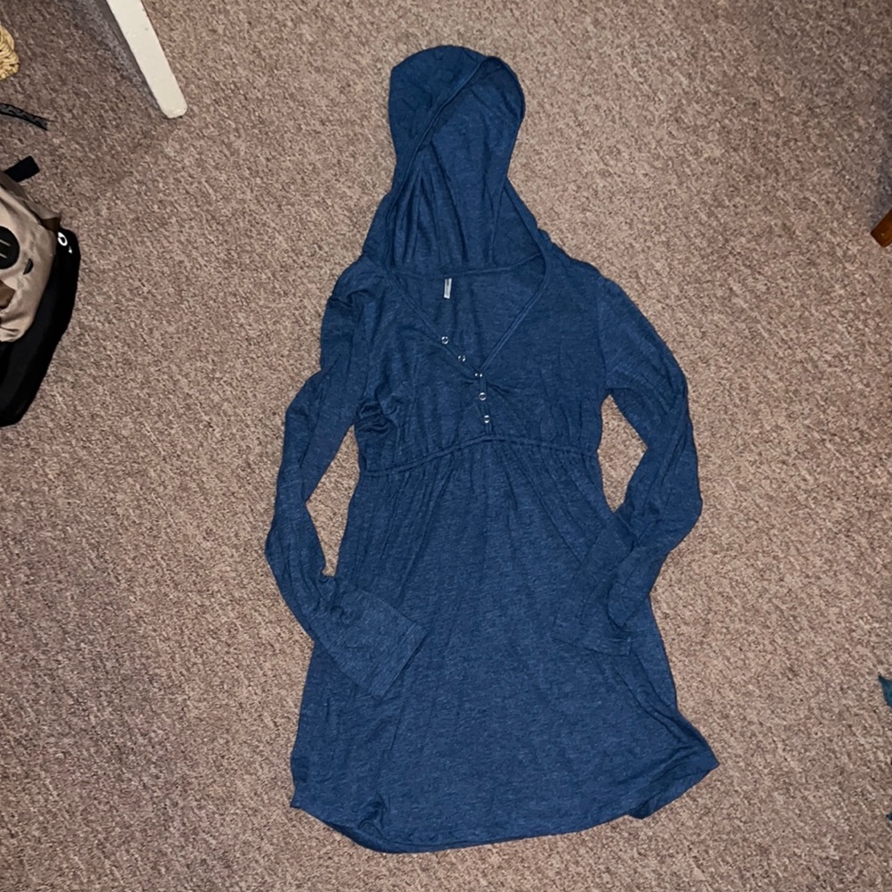Hooded long sleeve hippy dress